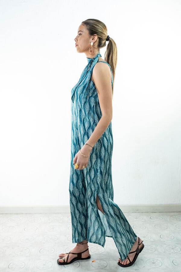 Cul Sac Vestido largo escote pico estampado