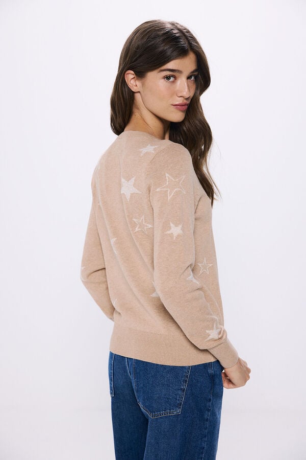 Springfield Lurex star sweater brown