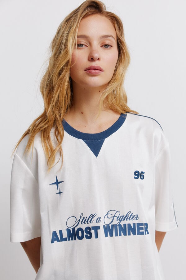 Springfield Almost football T-shirt beige