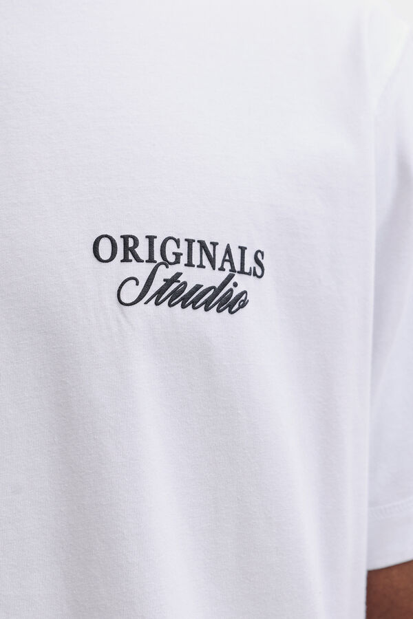 Jack & Jones Camiseta oversize backprint blanco