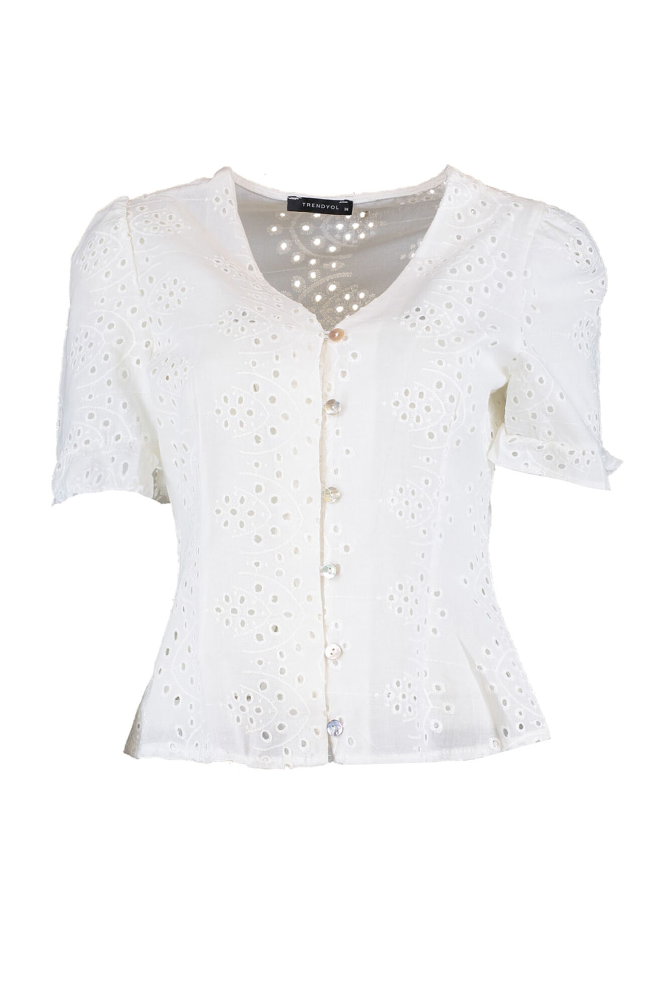 Trendyol Blusa manga corta volantes