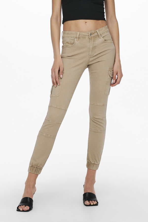 Springfield Pantalón estilo cargo con bolsillos laterales marrón medio
