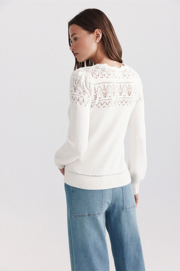 Springfield Knit border print jumper white