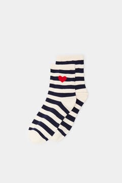 Springfield Striped heart socks navy