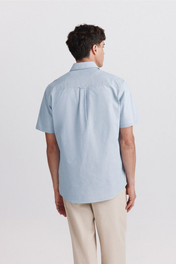 Springfield Chemise oxford &agrave; manches courtes bleu