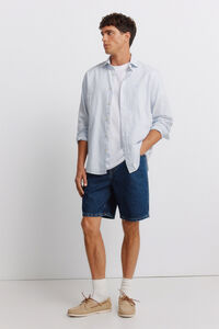 Springfield Straight fit denim Bermuda shorts