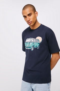 Springfield T-Shirt künstlerische Karawane blau