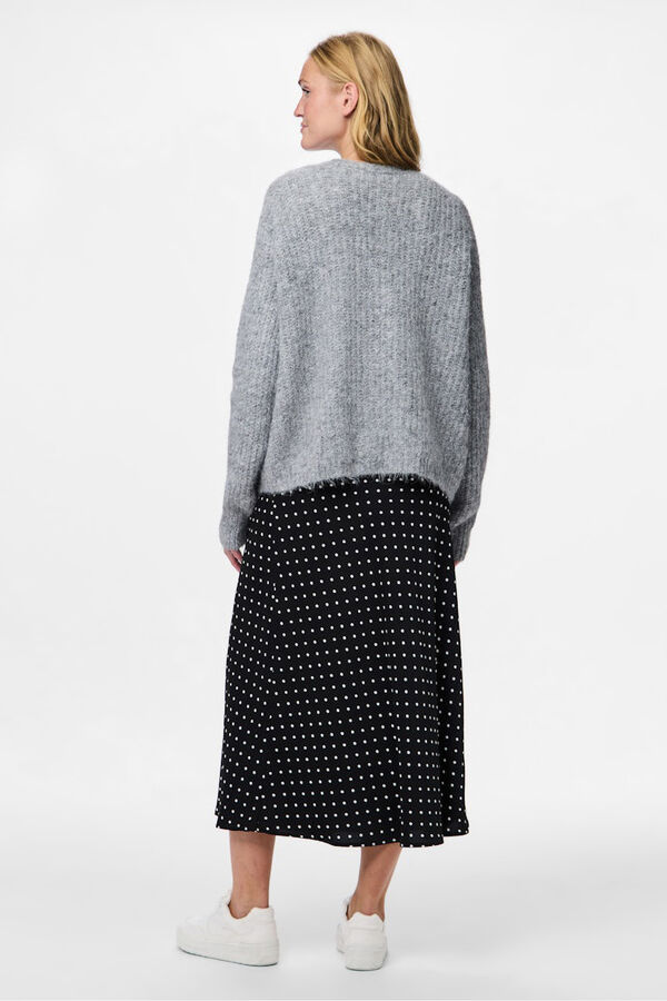 Pieces Saia de cetim com bolinhas at&eacute; o bolinhas preto