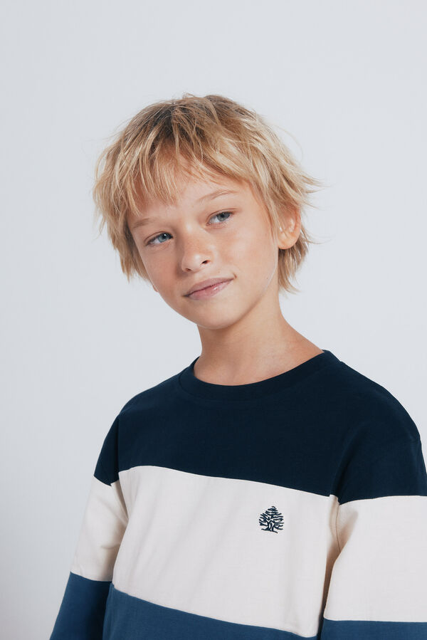 Springfield Kids Tricolor long sleeve T-shirt for boys Plava