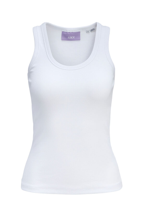 Jack & Jones Top canal&eacute; sin mangas el&aacute;stico blanco