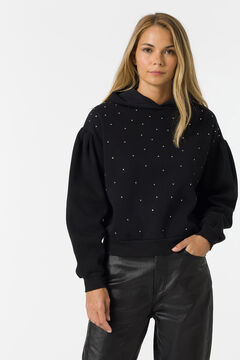 Springfield Hooded sweatshirt with appliqués black