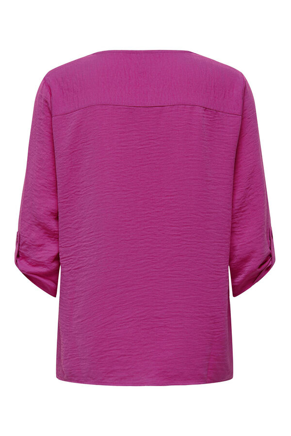 Springfield V-neck blouse with 3/4-length sleeves purple