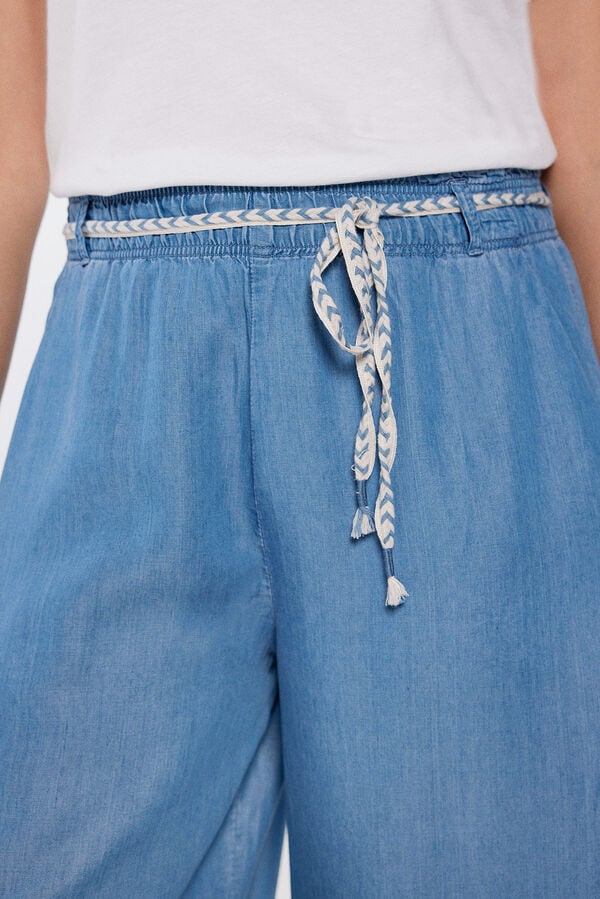 Springfield Pantalón Culotte Tencel azul medio
