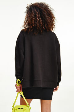 Springfield Oversize round neck sweatshirt. black