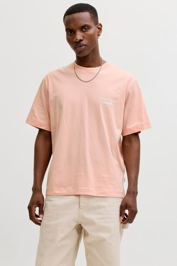 Jack & Jones Camiseta oversize backprint rosa