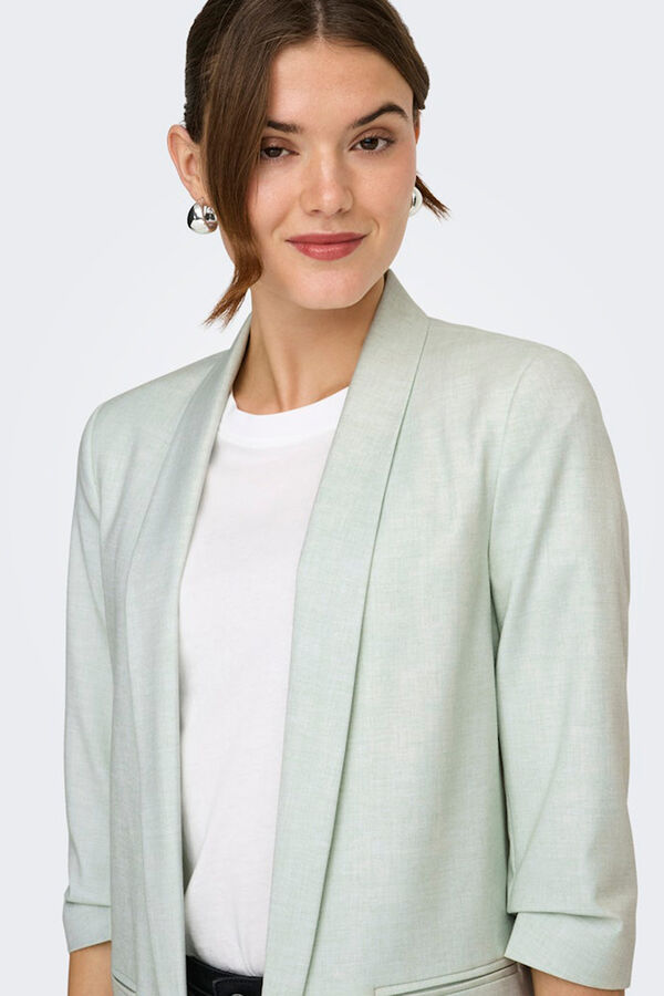 Only Open rolled-up sleeve blazer beige