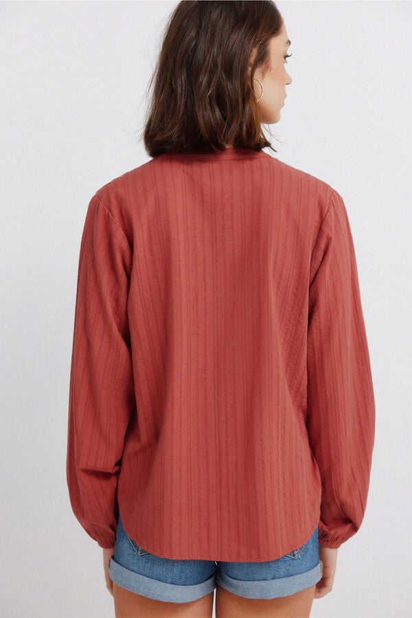 Springfield Embroidered long sleeve blouse red
