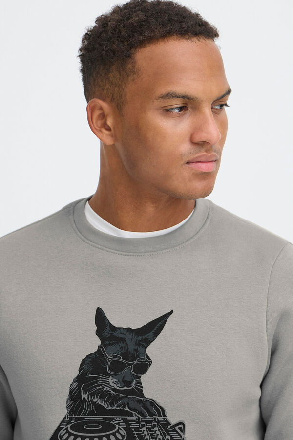 Blend Sweatshirt com gola redonda cinzento