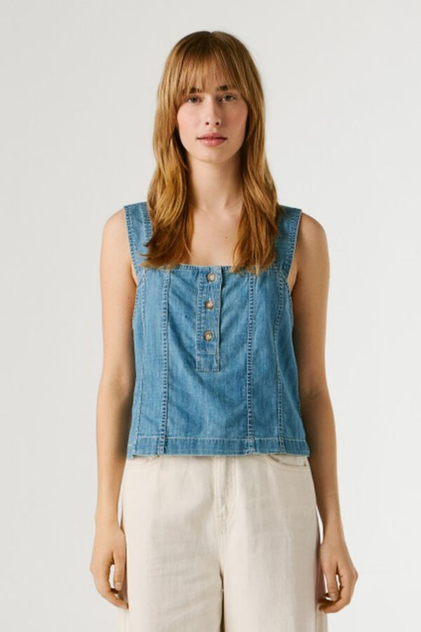 Pepe Jeans Lightweight denim gilet blue