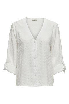 Springfield V-neck plumetis blouse white