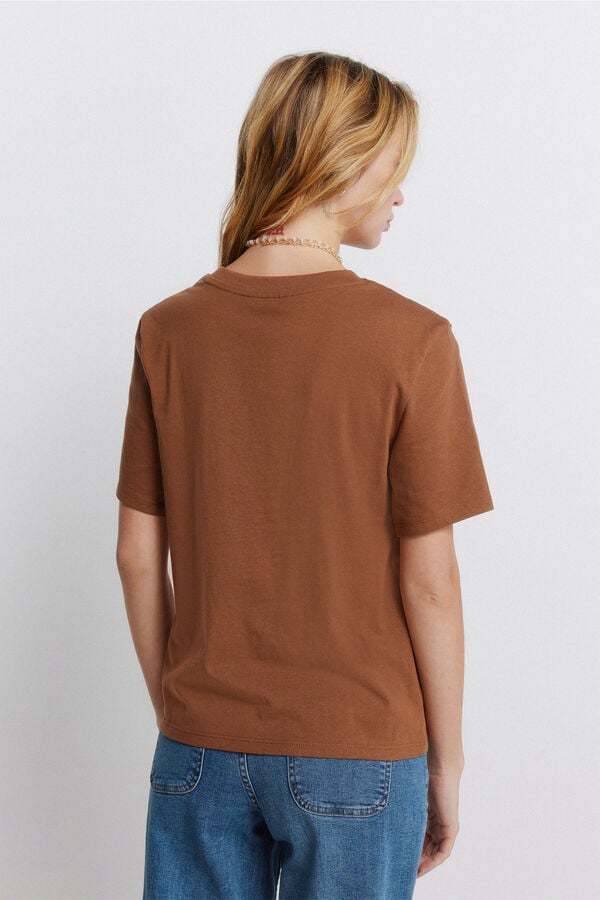 Springfield Cotton basic T-shirt nude