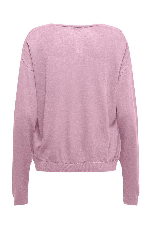 JDY Fine V neck sweater pink