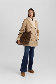 Springfield Faux suede faux shearling coat
