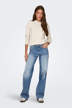 Only Jersey de cuello redondo gris