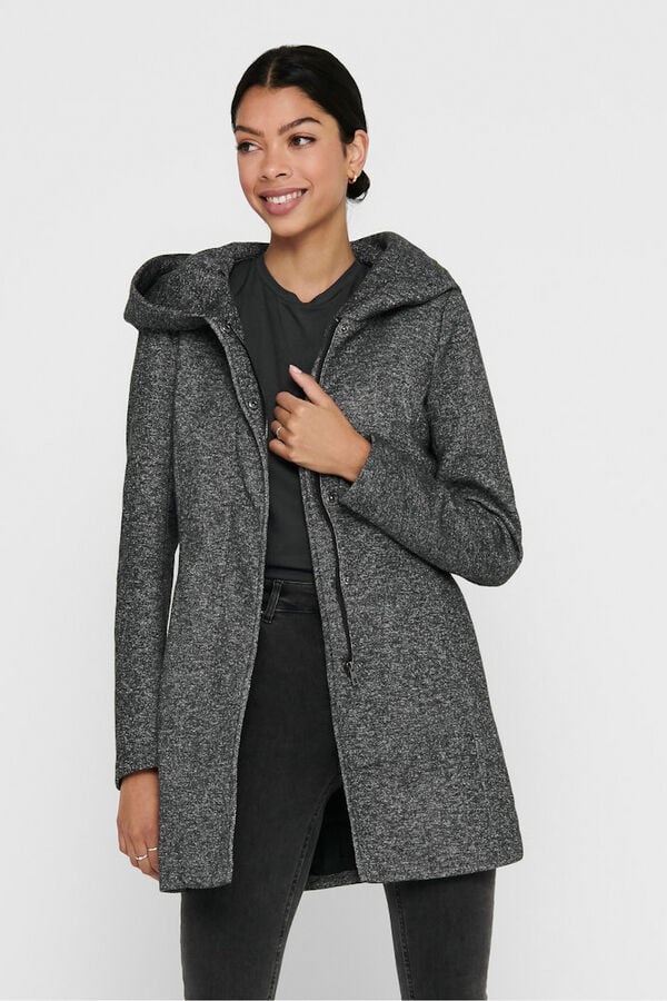 Only Midi-Mantel mit Kapuze Grau