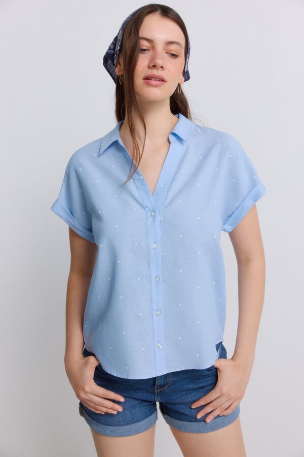 Springfield Flap collar blouse blue