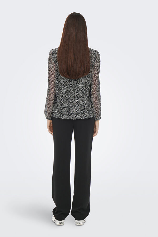 Only Printed chiffon blouse black