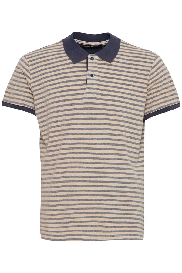 Springfield Striped cotton regular fit polo shirt navy