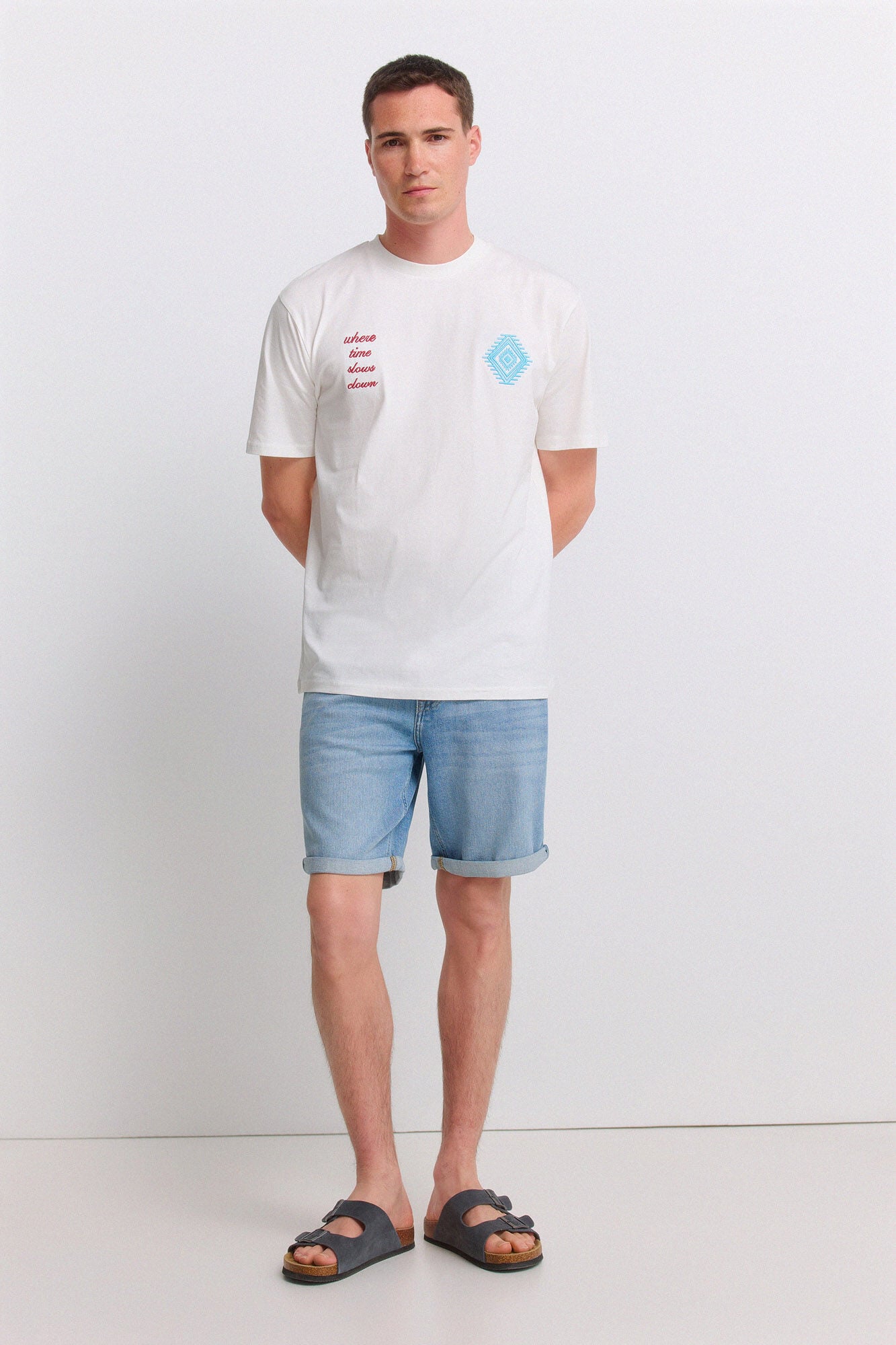 Springfield Ultra-light denim slim fit Bermuda shorts