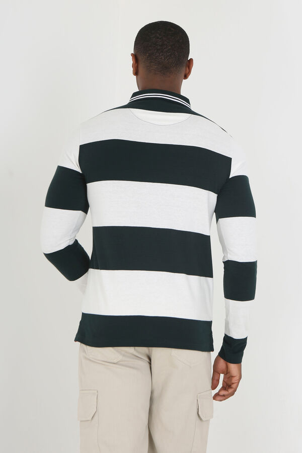 Springfield Long-sleeved striped polo shirt oil