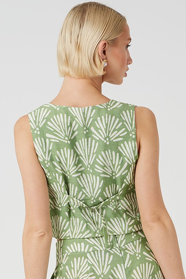 Brave Soul Chaleco estampado con cuello pico estampado