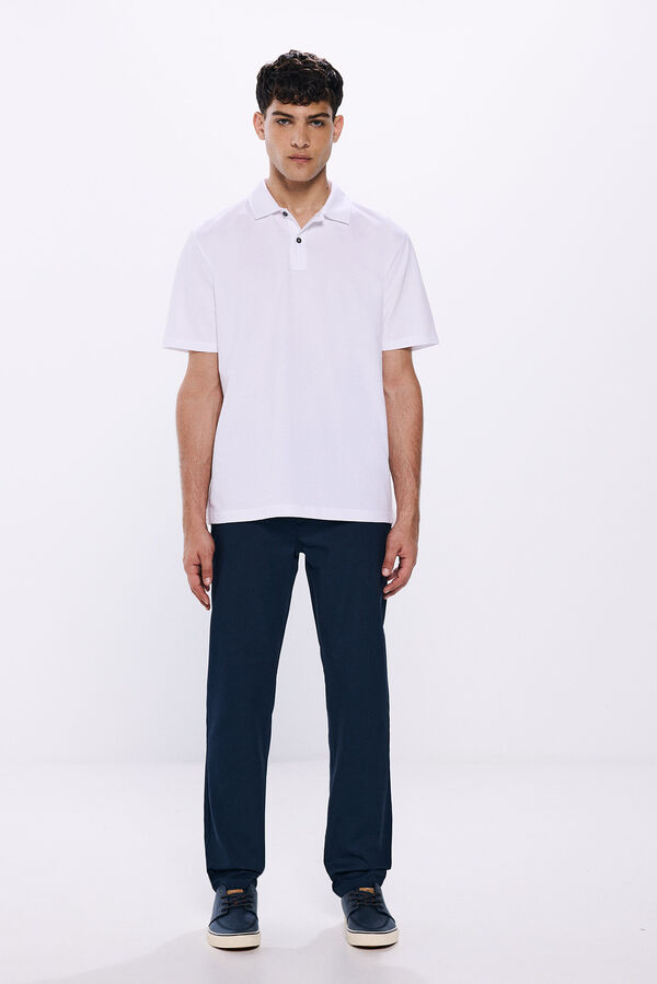 Springfield regular fit piqué polo shirt white