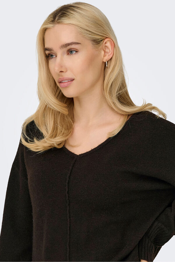 Only Pullover mit V - Ausschnitt Nude