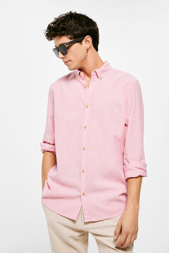 Springfield Colour linen shirt pink