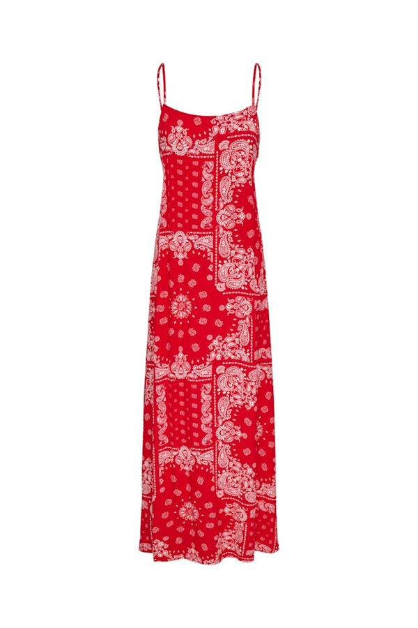 Only Vestido comprido em viscose vermelho