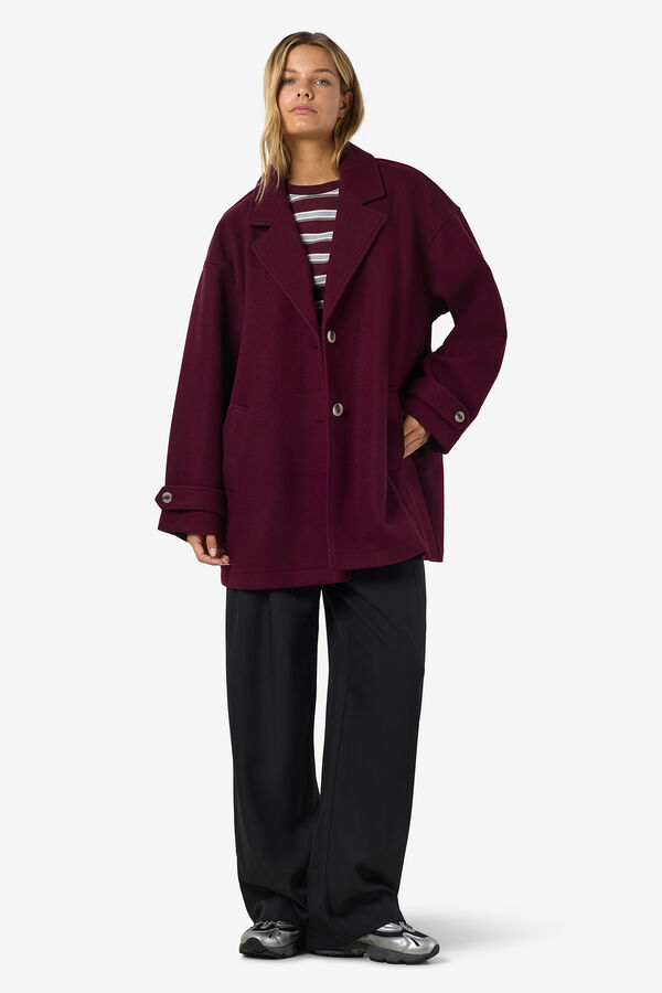 Noisy May Short coat with lapels printed