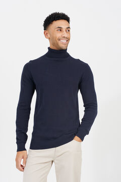 Springfield Jersey de punto con cuello alto navy