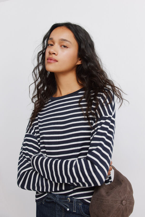 Springfield T-shirt &agrave; double rayure bleu