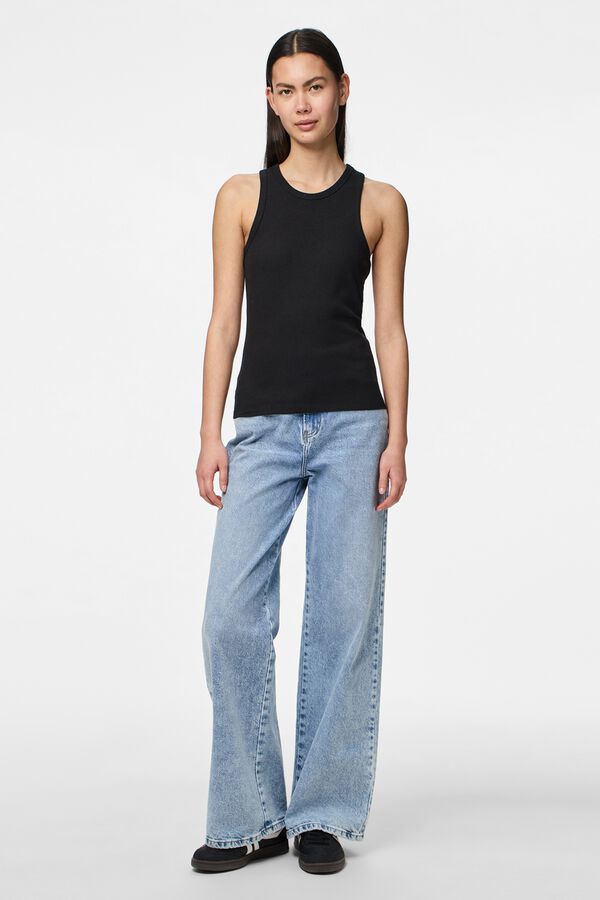 Pieces Camiseta b&aacute;sica tipo nadadora gris