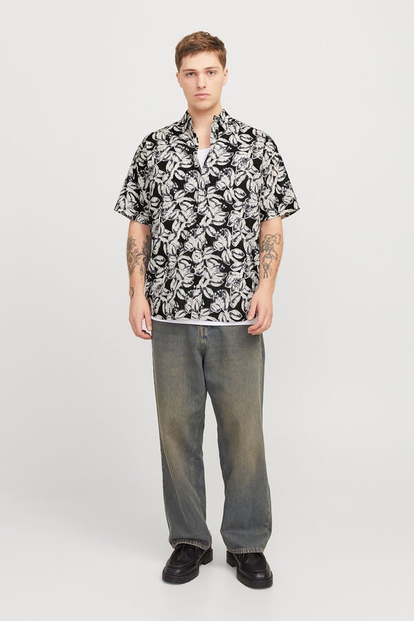 Jack & Jones Camisa manga corta oversized negro