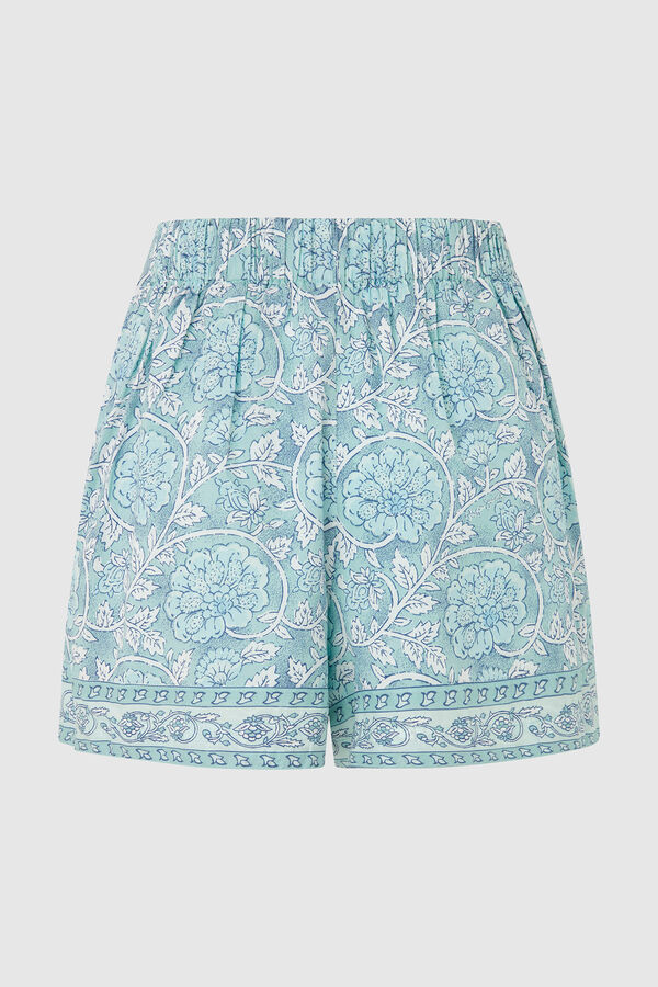 Springfield Shorts Baumwoll-Cambric turquoise