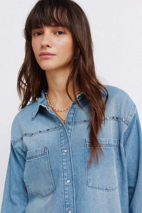 Springfield Denim yoke shirt blue