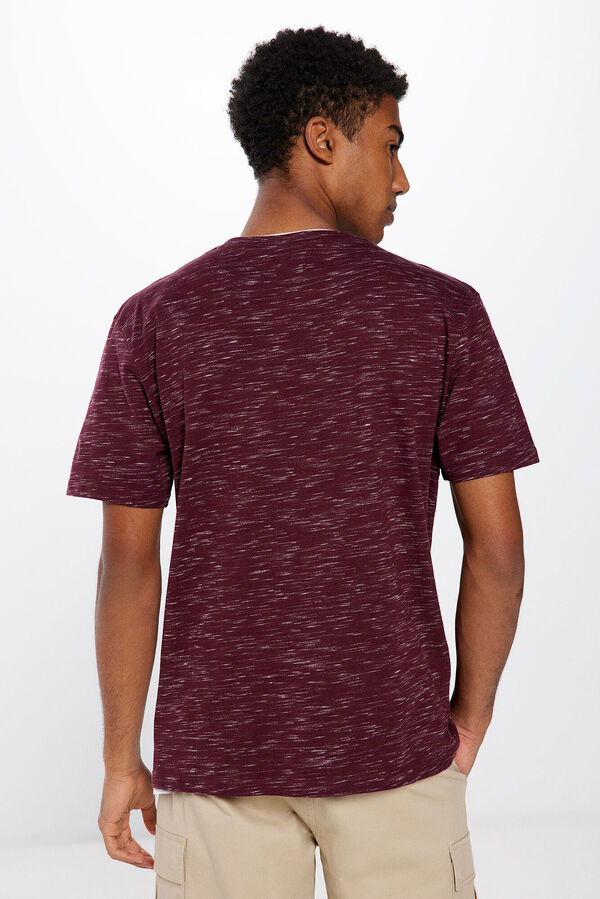 Springfield T-shirt double texture graine