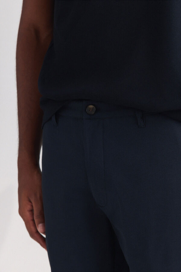 Springfield Bicolour structure comfort fit chinos blue