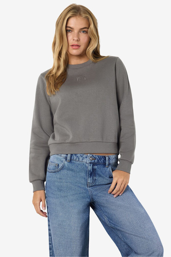 Noisy May sudadera bordado marca gris