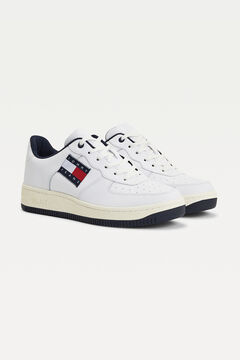 Springfield White Tommy Jeans logo high-top trainer blanc